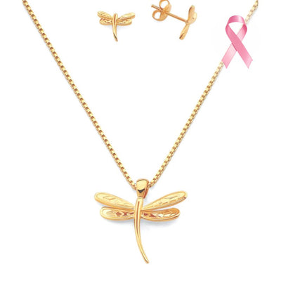 Conjunto Libélula Oro Laminado
