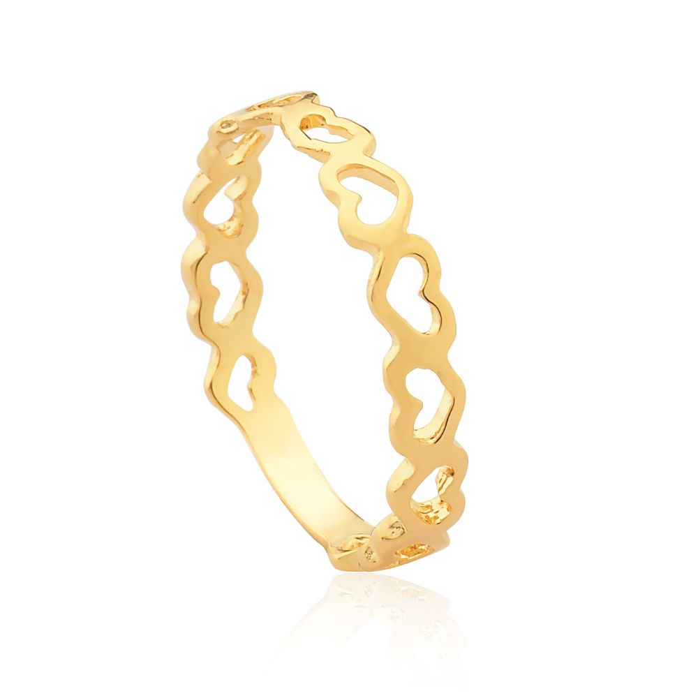 Anillo Middle Corazón Oro Laminado