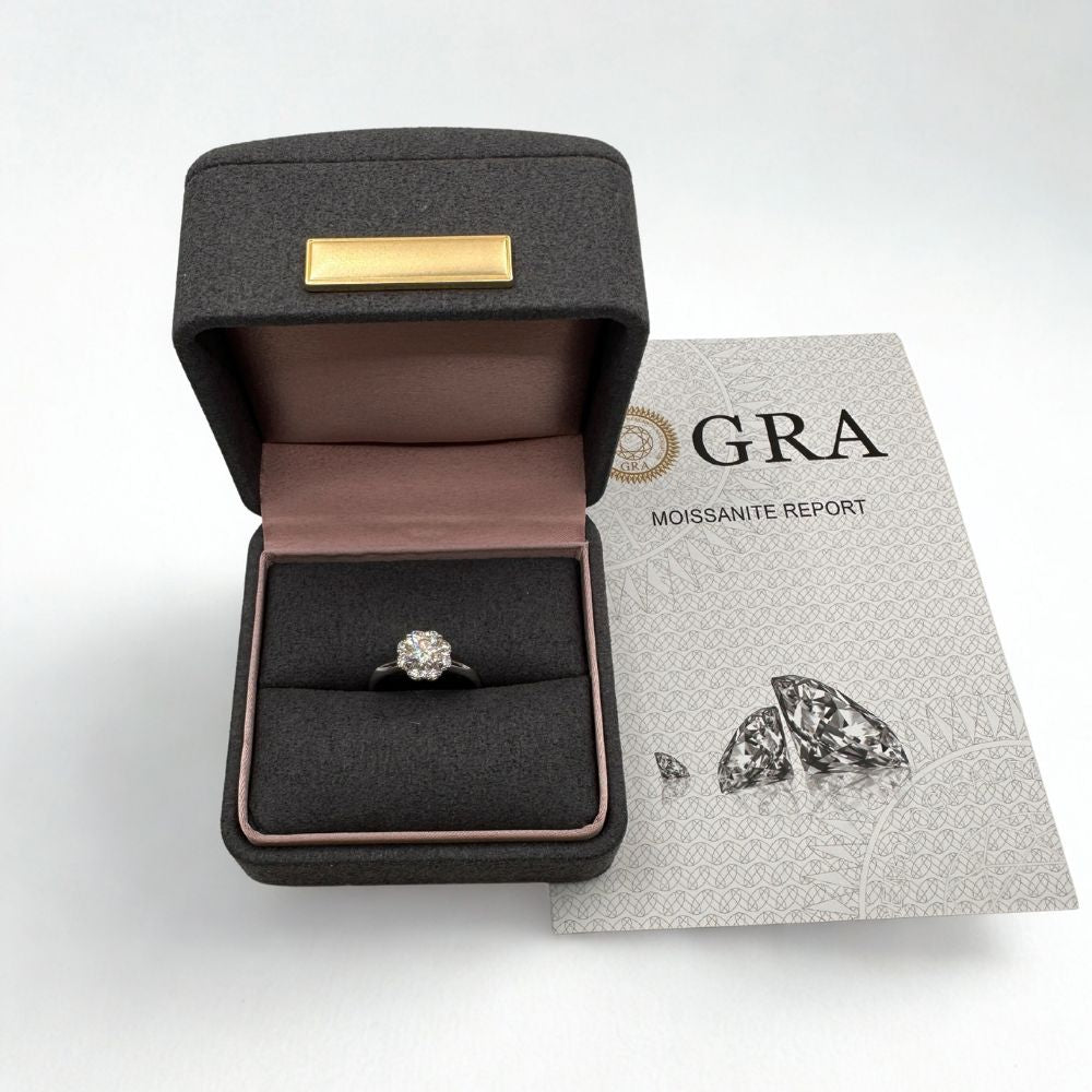 Anillo Valentina Plata Italiana con Moissanita