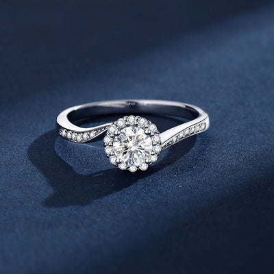 Anillo Amelie Plata Italiana con Moissanita