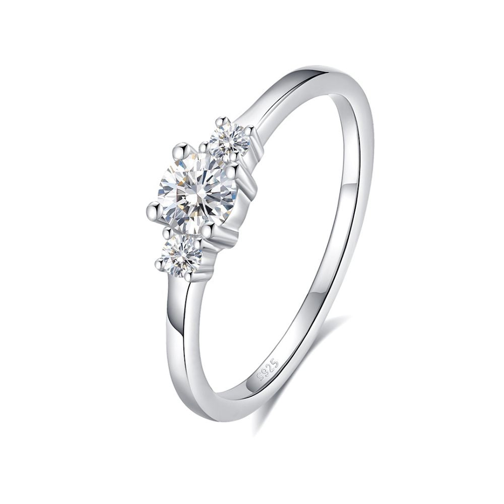 Anillo Aurora Plata Italiana con Moissanita