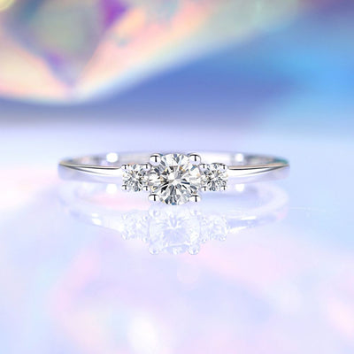 Anillo Aurora Plata Italiana con Moissanita