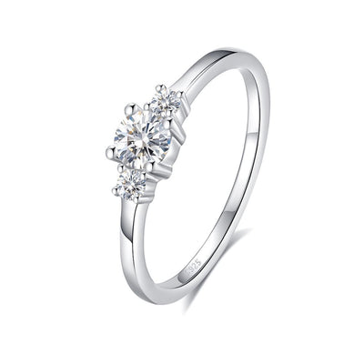 Anillo Aurora Plata Italiana con Moissanita