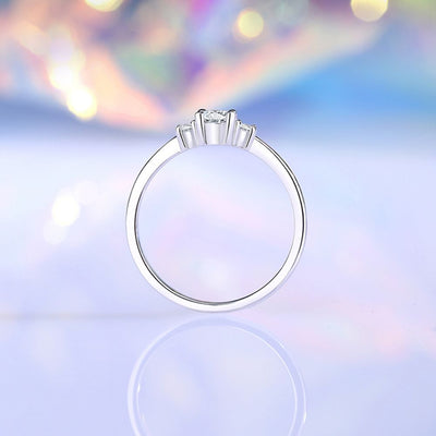Anillo Aurora Plata Italiana con Moissanita