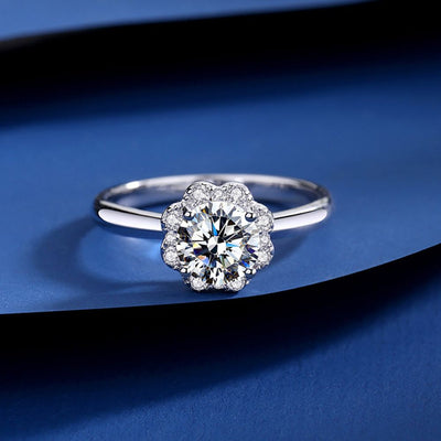 Anillo Valentina Plata Italiana con Moissanita