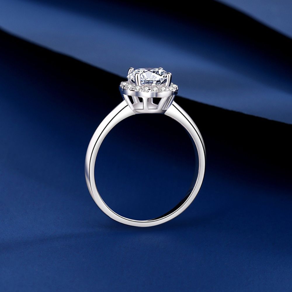 Anillo Valentina Plata Italiana con Moissanita