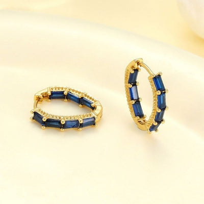 Aros Argollas Lyra Cristales-Blue