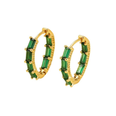 Aros Argollas Lyta Cristales-Esmerald