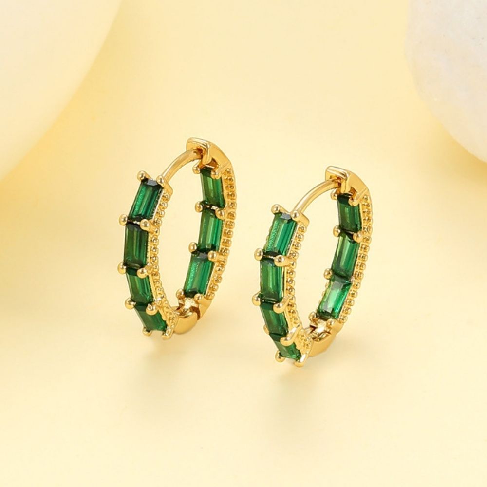 Aros Argollas Lyta Cristales-Esmerald