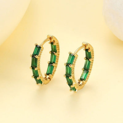 Aros Argollas Lyta Cristales-Esmerald