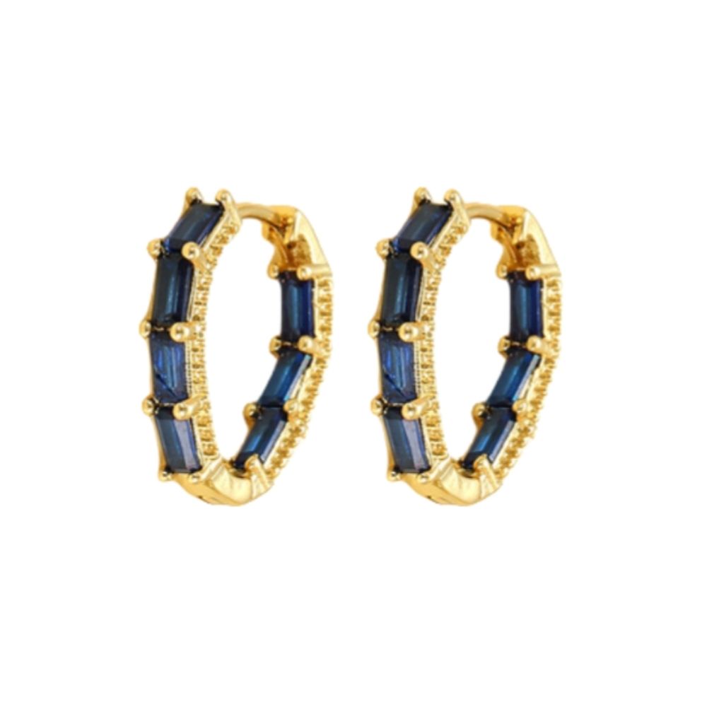 Aros Argollas Lyra Cristales-Blue