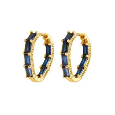 Aros Argollas Lyra Cristales-Blue