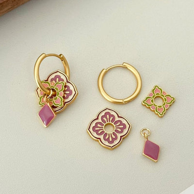 Aros Argollas Alea Charms Bañado Oro