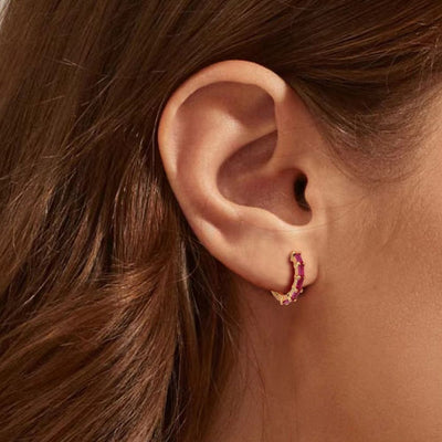 Aros Argollas Iris Plata Italiana-Ruby