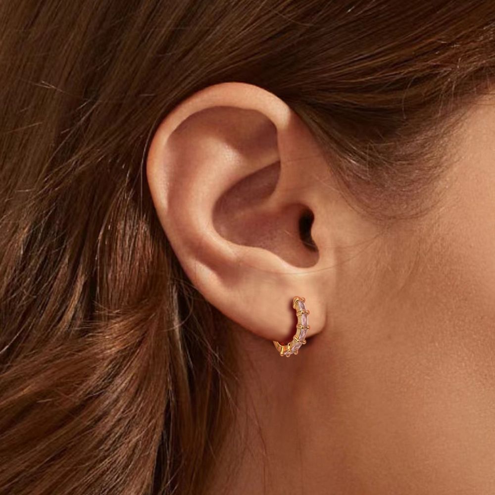 Aros Argollas Iris Plata Italiana-Crystal