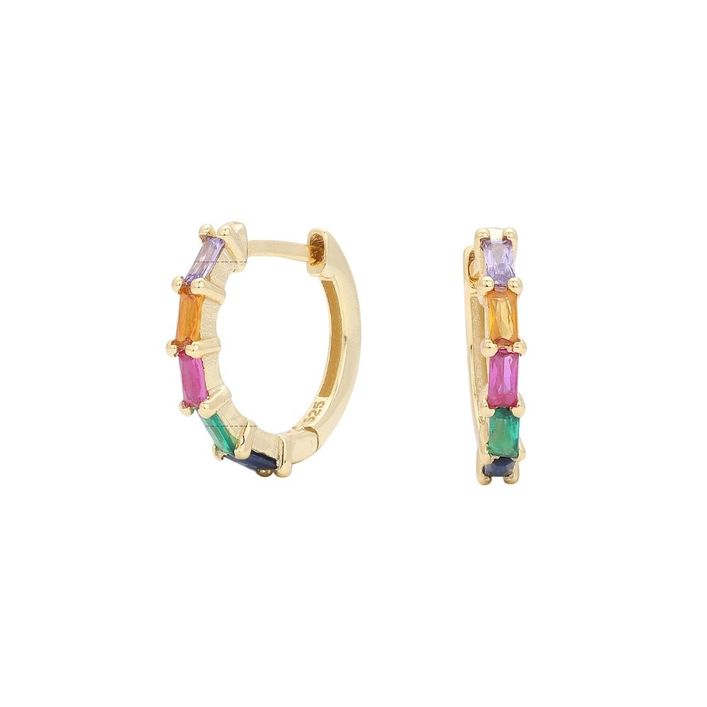 Aros Argollas Iris Plata Italiana-Mix