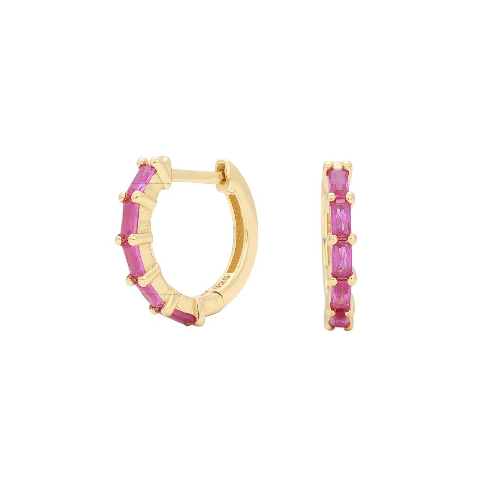 Aros Argollas Iris Plata Italiana-Ruby