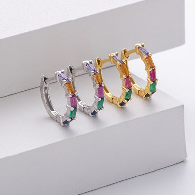 Aros Argollas Iris Plata Italiana-Mix