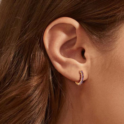 Aros Argollas Iris Plata Italiana-Violet