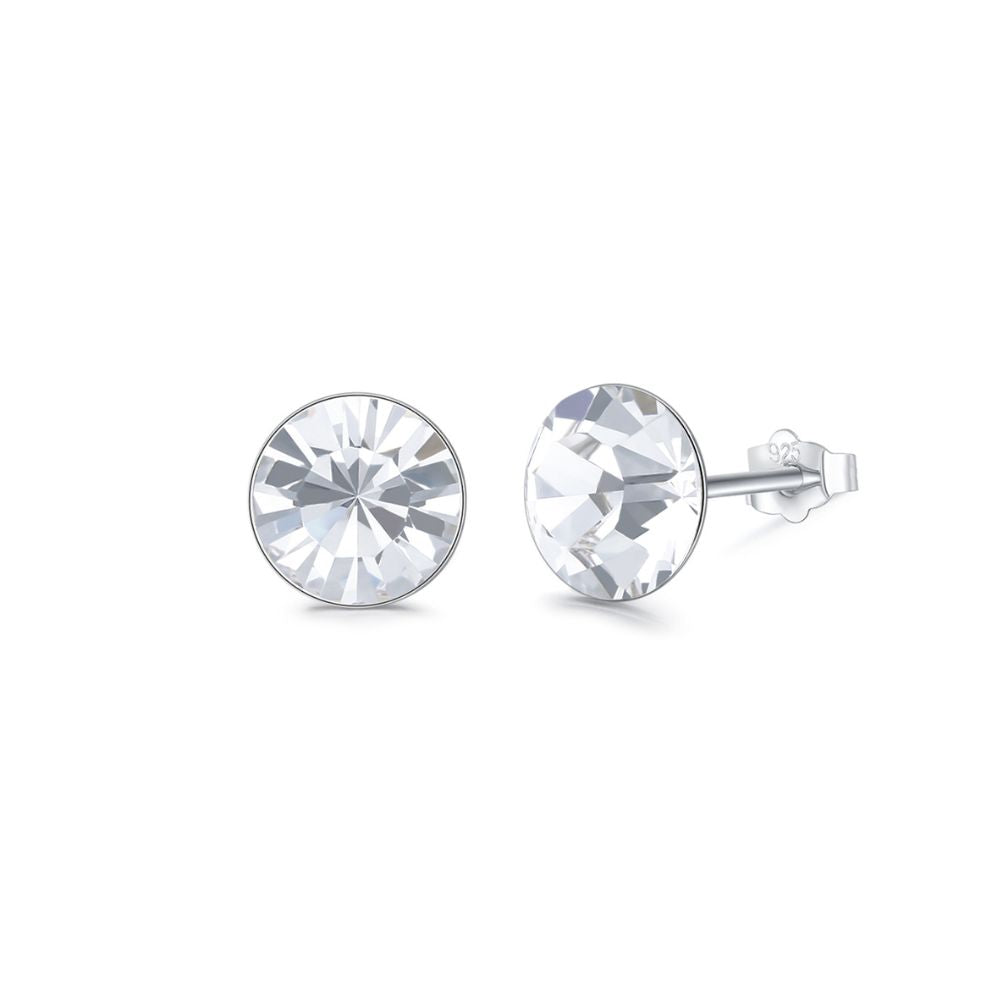 Aros White Crystal Plata Italiana