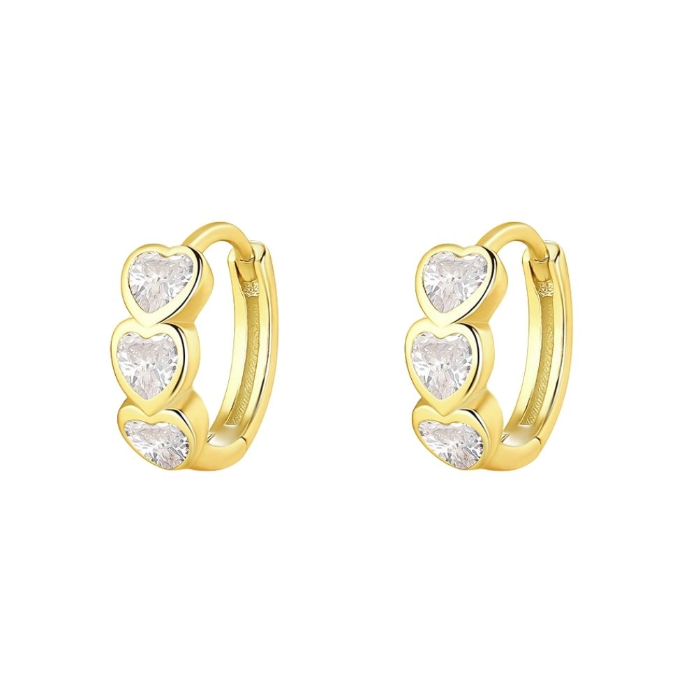 Aros Argollas Heart Plata Italiana-White