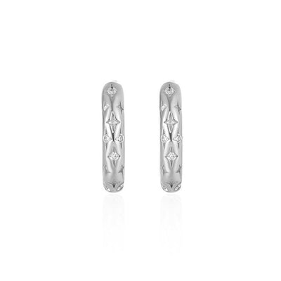 Aros Argollas Cosmic Plata Italiana-White