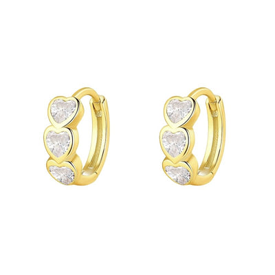 Aros Argollas Heart Plata Italiana-White