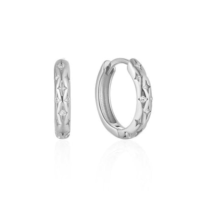 Aros Argollas Cosmic Plata Italiana-White