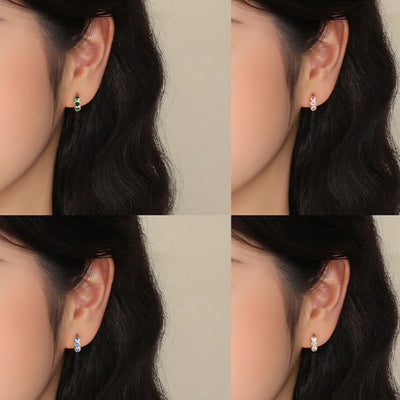 Aros Argollas Heart Plata Italiana-Pink