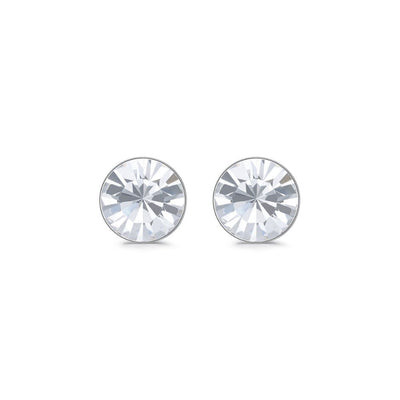 Aros White Crystal Plata Italiana
