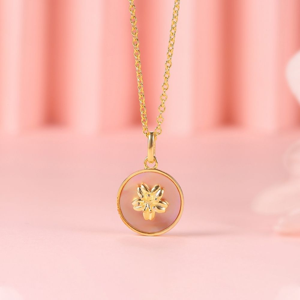 Collar Flor De Loto Plata Italiana