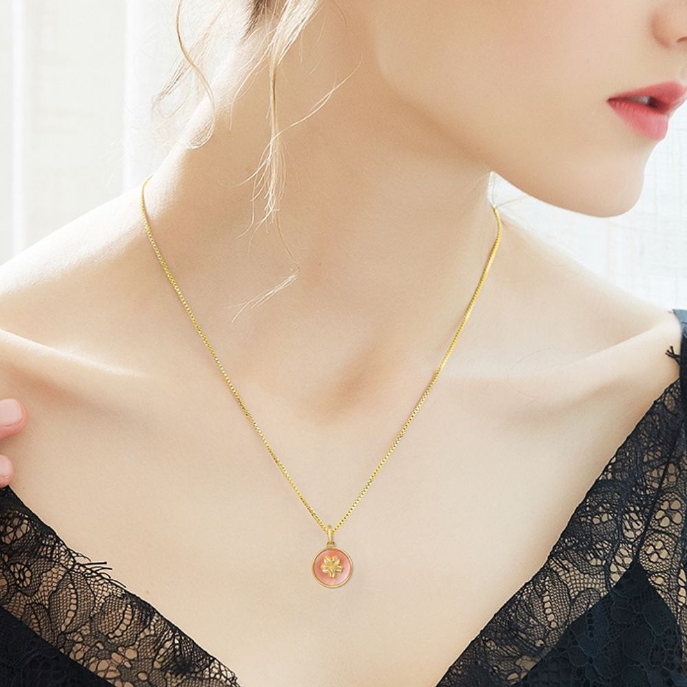 Collar Flor De Loto Plata Italiana