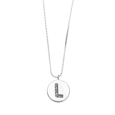 Collar Medalla Inicial Plata Italiana