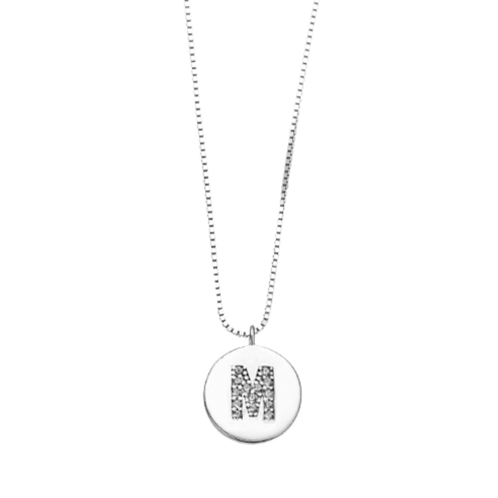Collar Medalla Inicial Plata Italiana