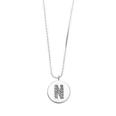 Collar Medalla Inicial Plata Italiana