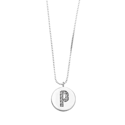 Collar Medalla Inicial Plata Italiana