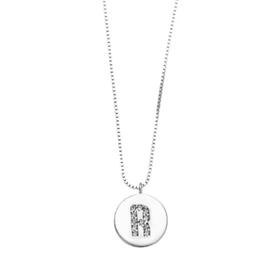 Collar Medalla Inicial Plata Italiana
