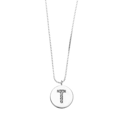Collar Medalla Inicial Plata Italiana