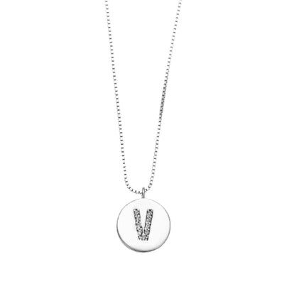 Collar Medalla Inicial Plata Italiana