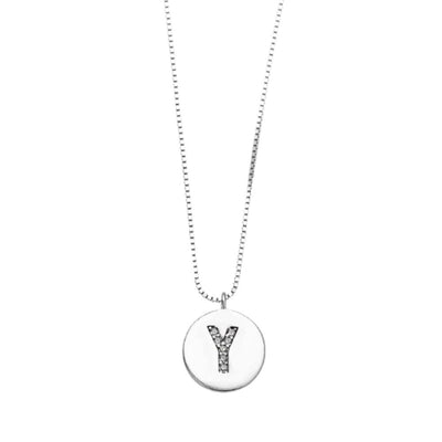 Collar Medalla Inicial Plata Italiana