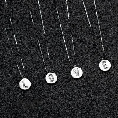 Collar Medalla Inicial Plata Italiana