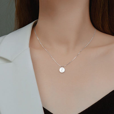 Collar Medalla Inicial Plata Italiana