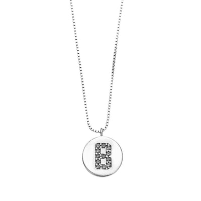 Collar Medalla Inicial Plata Italiana