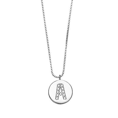 Collar Medalla Inicial Plata Italiana