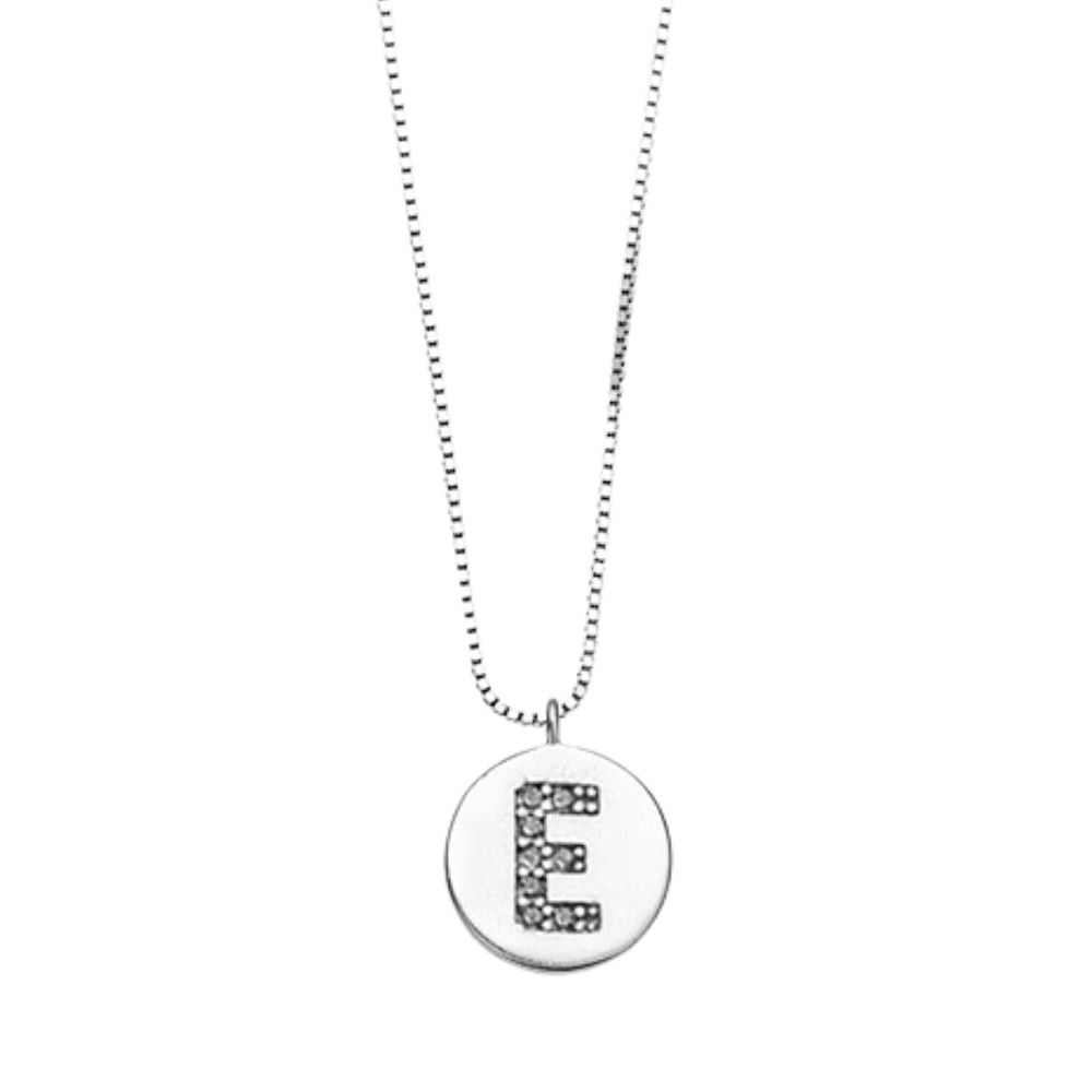 Collar Medalla Inicial Plata Italiana