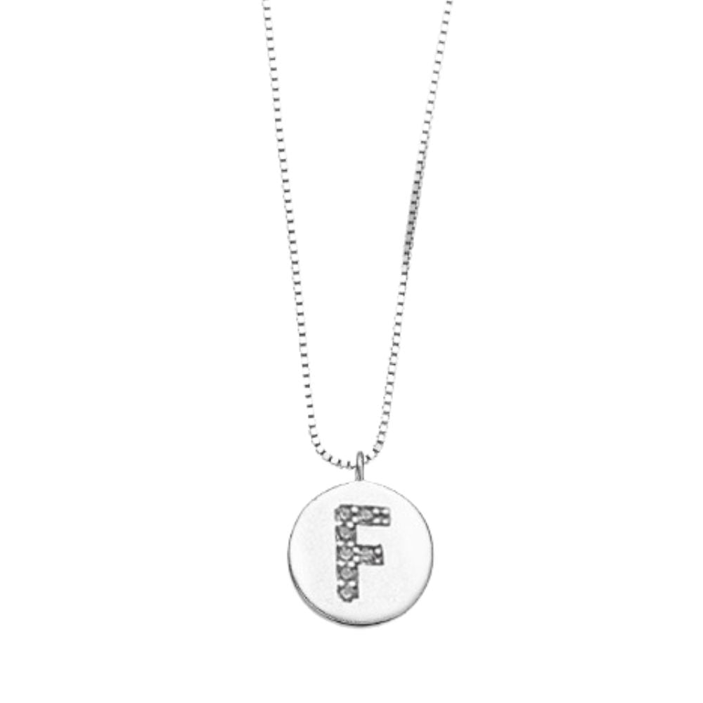 Collar Medalla Inicial Plata Italiana