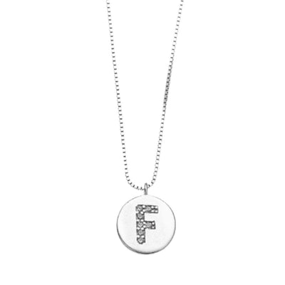 Collar Medalla Inicial Plata Italiana