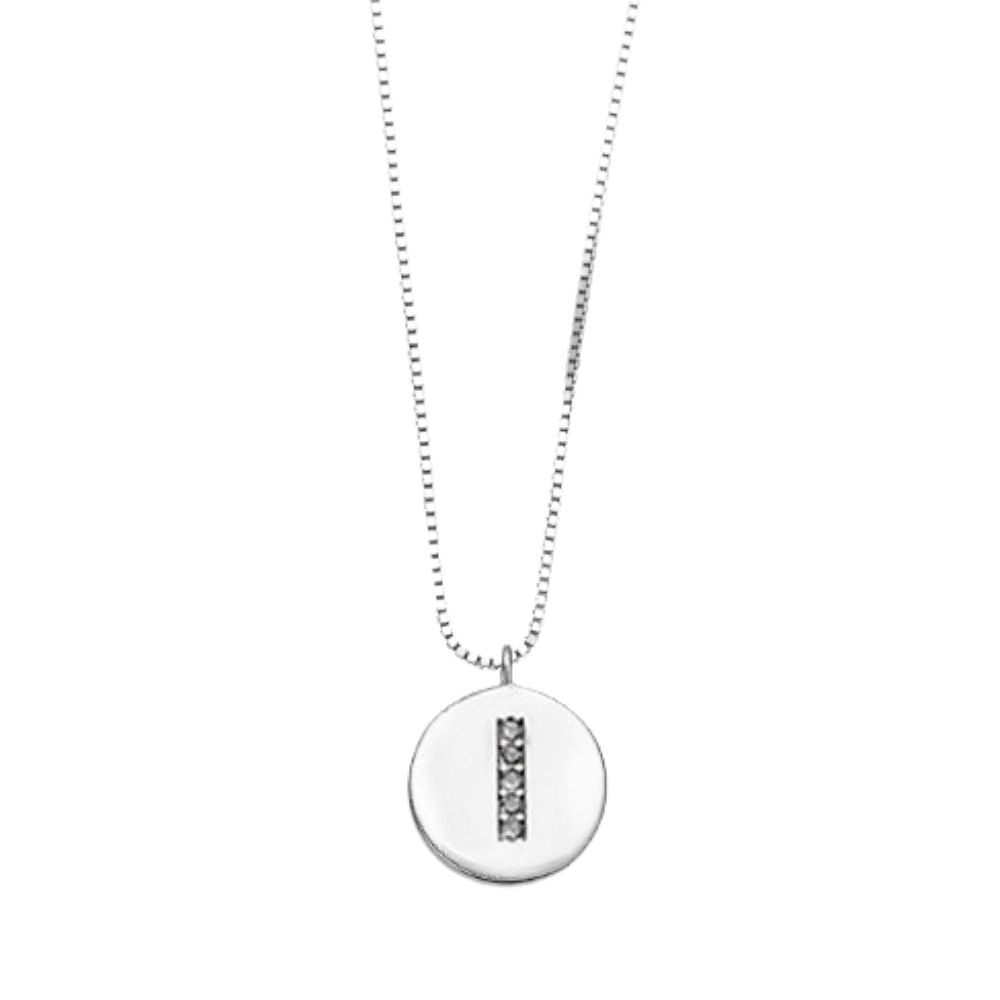 Collar Medalla Inicial Plata Italiana
