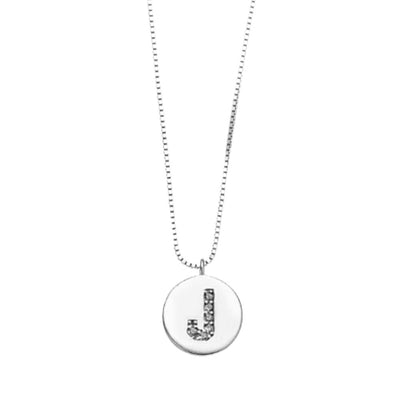 Collar Medalla Inicial Plata Italiana