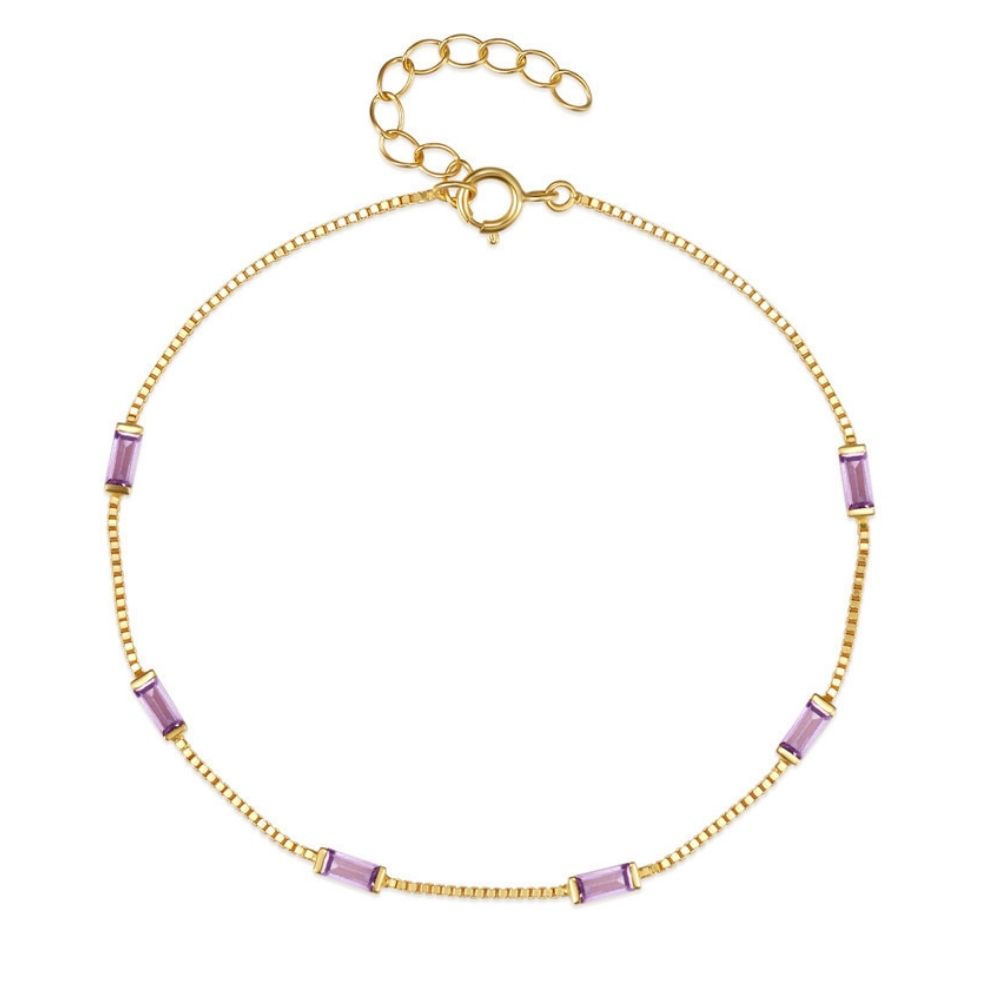 Pulsera Iris Plata Italiana-Violet